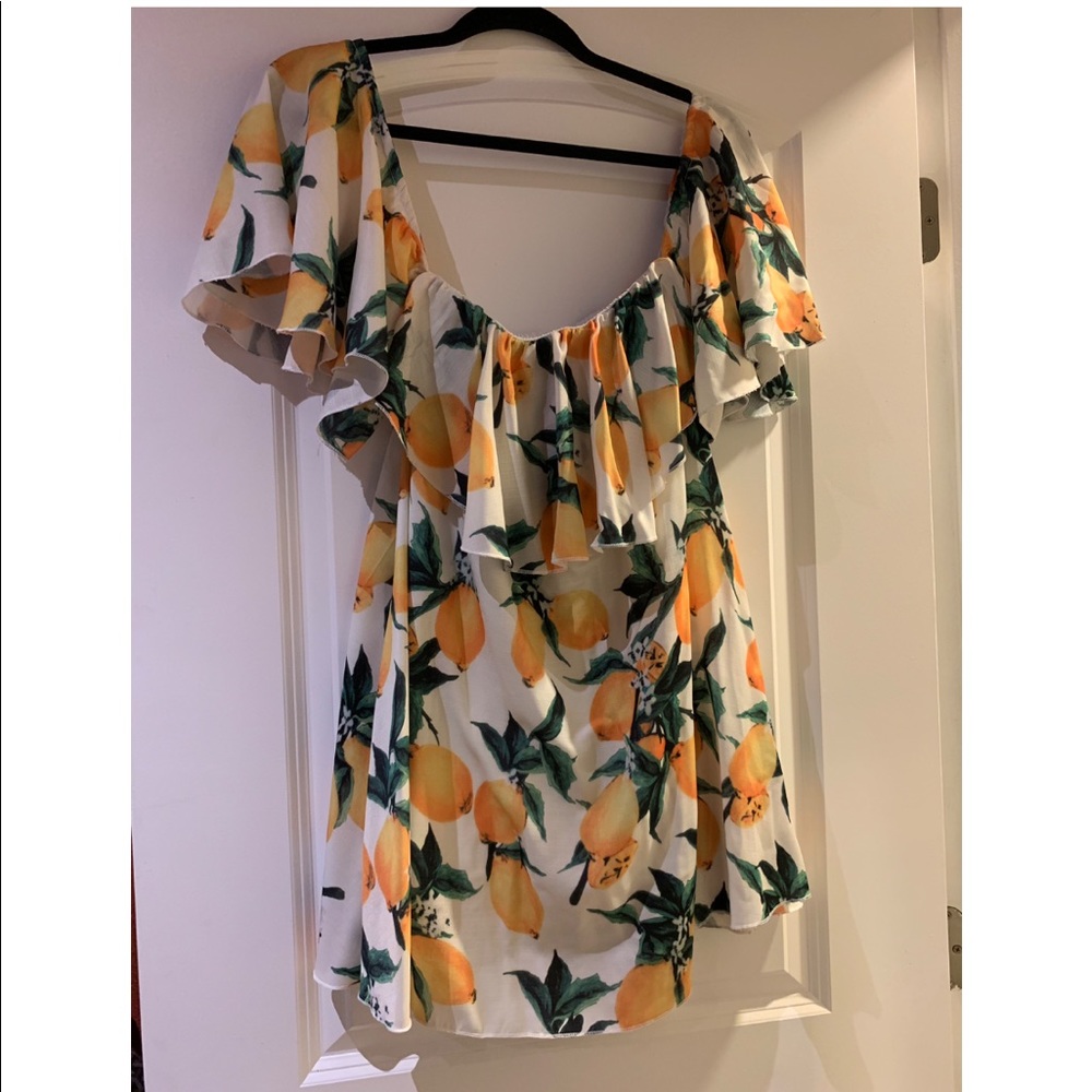 Off the shoulder lemon summer dress